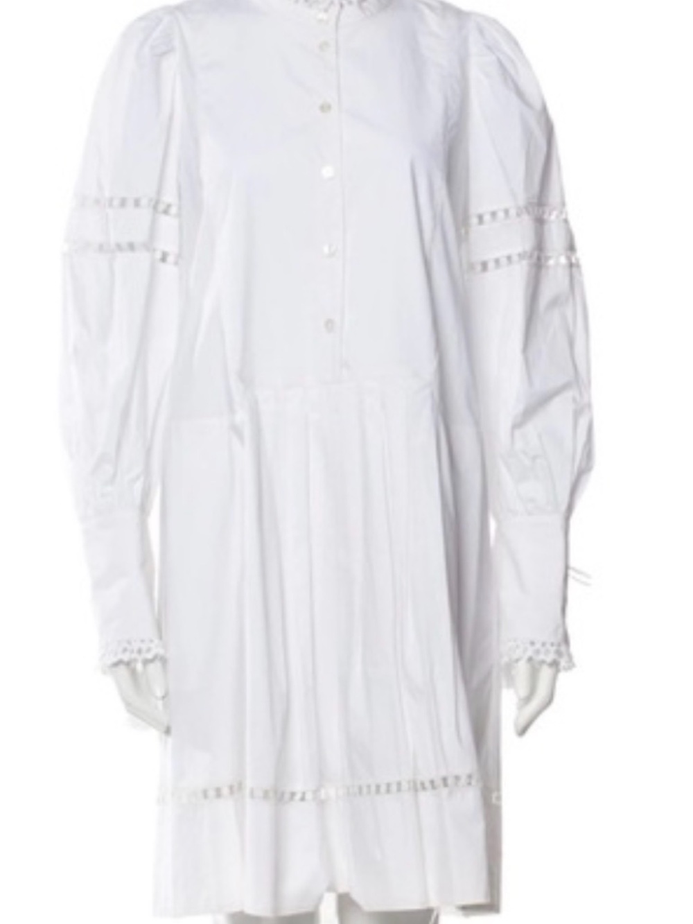 Sea New York White Lace-Trim Button Front Dress size L
